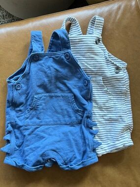 Carter’s Romper Set - Blue Dino and Nautical Blue & White Stripes